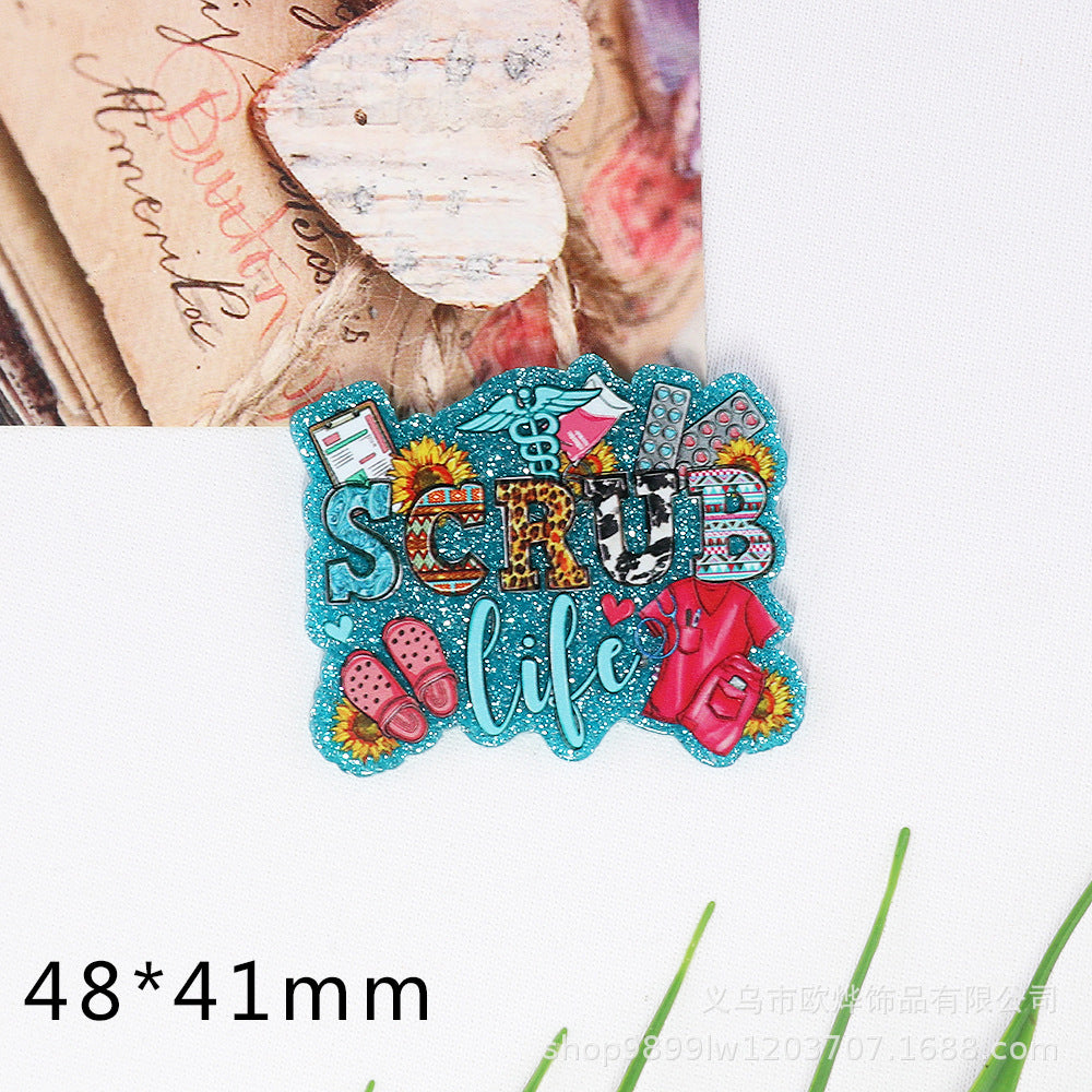 Wholesale 10pcs FlatBack Nurse Acrylic DIY Patch Accessories
